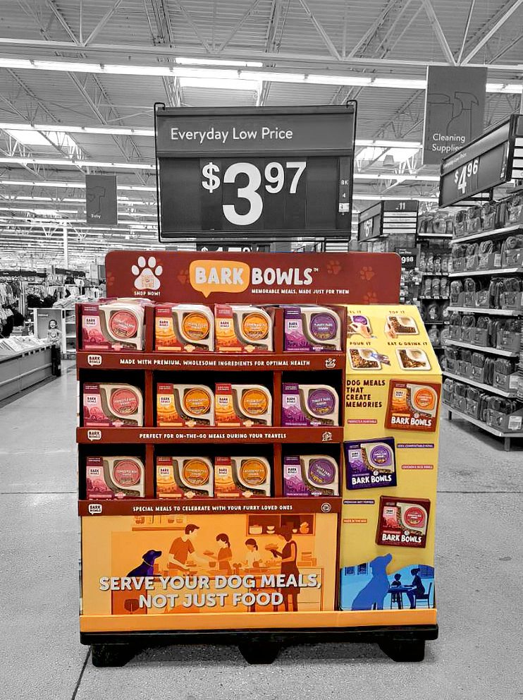 Bark Bowls in a Walmart store