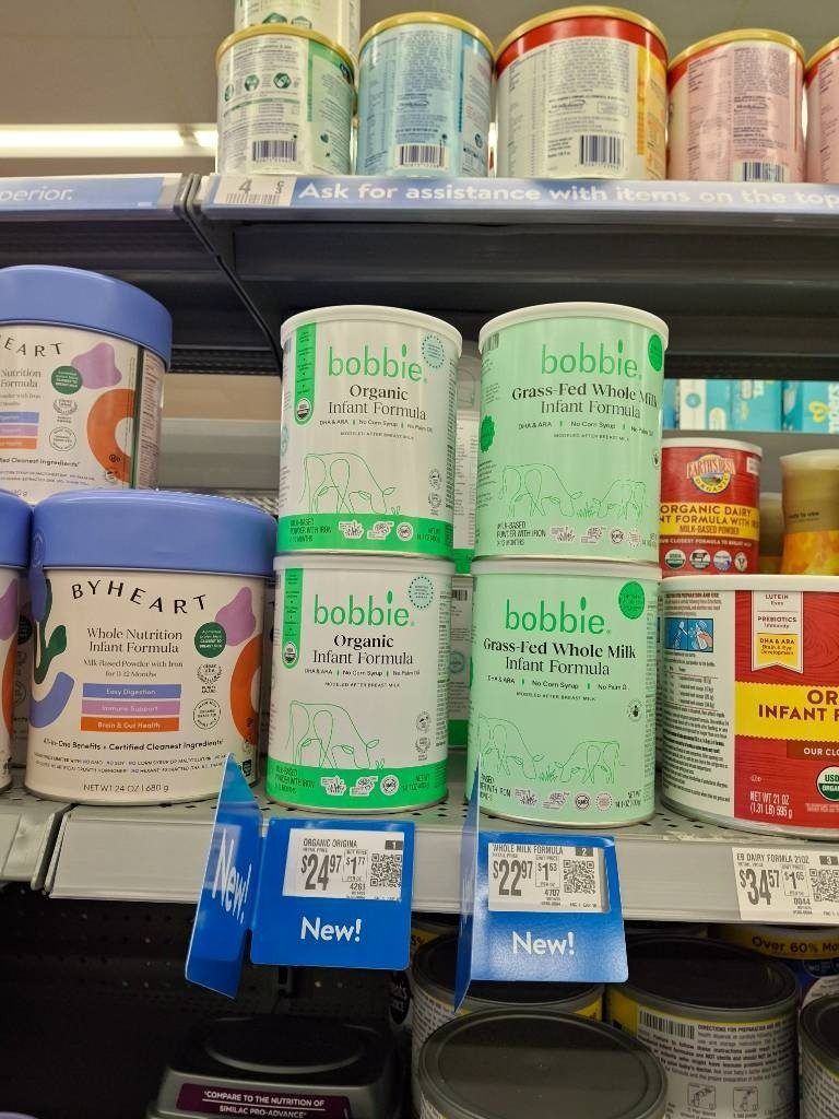 Bobbie, new-item tags in a Walmart store