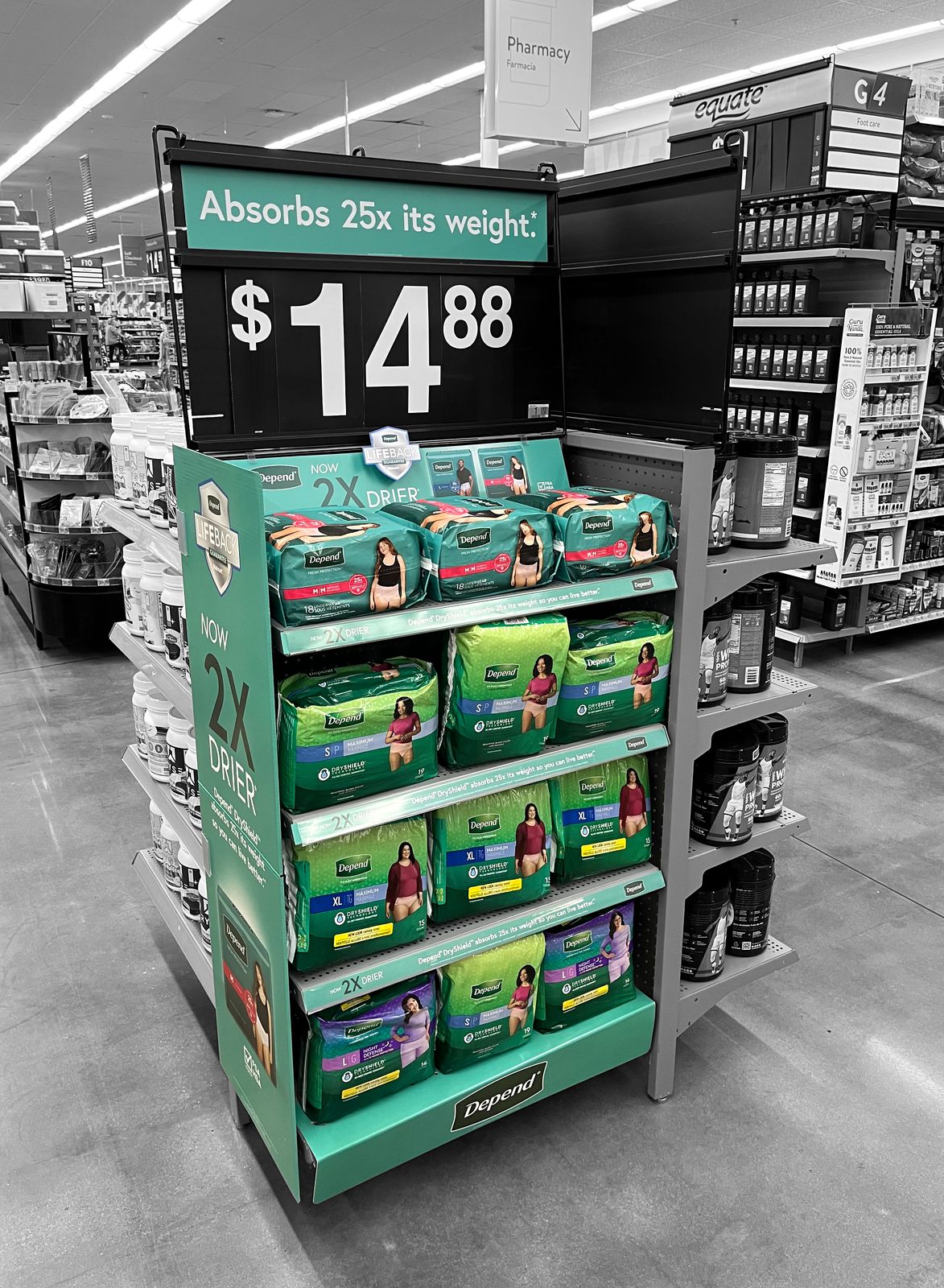 Depend in a Walmart store