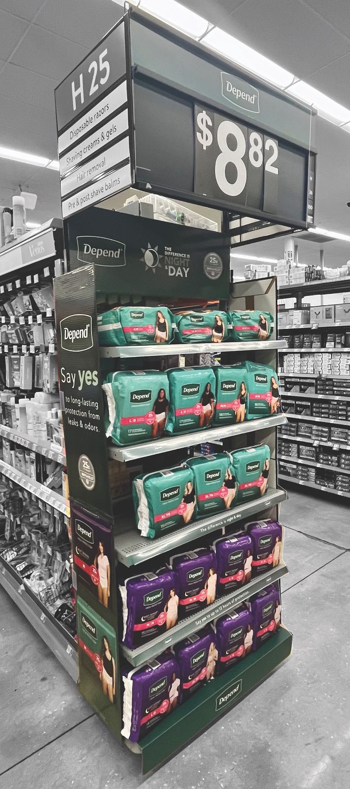 Depend in a Walmart store