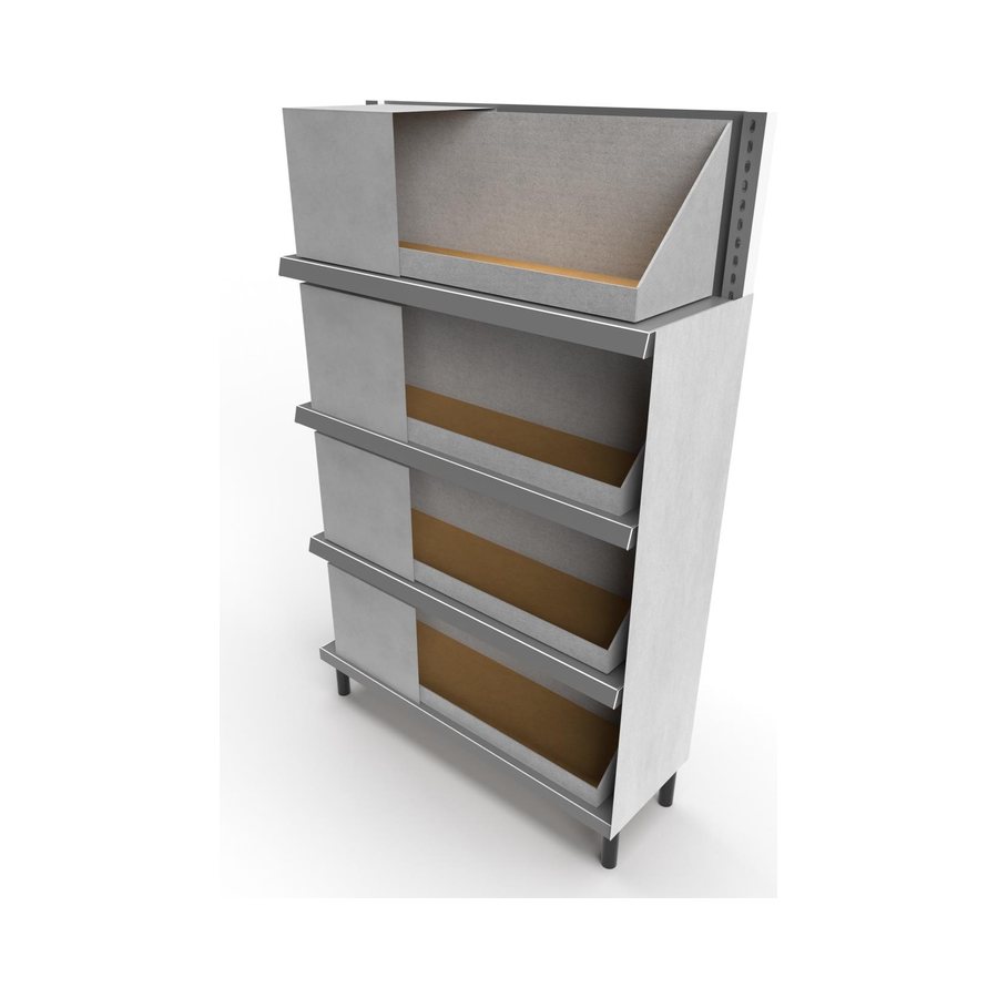 End cap dress-up display structure, blank render
