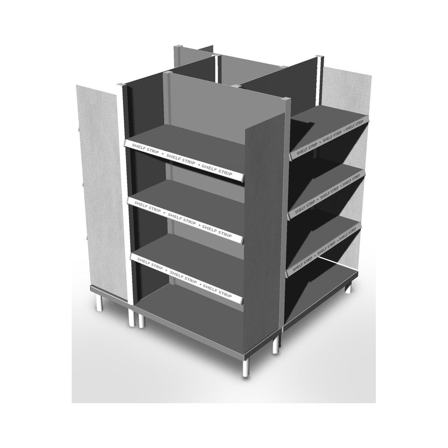 4-way dress-up display structure, blank render