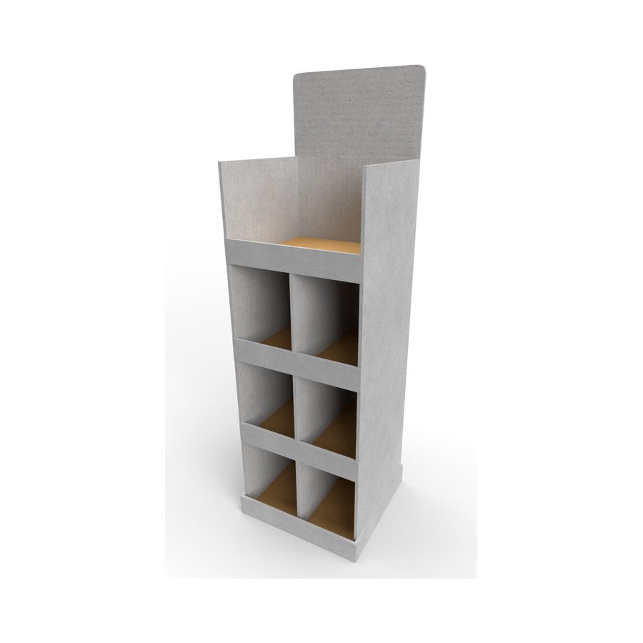 Shelved floorstand display structure, blank render